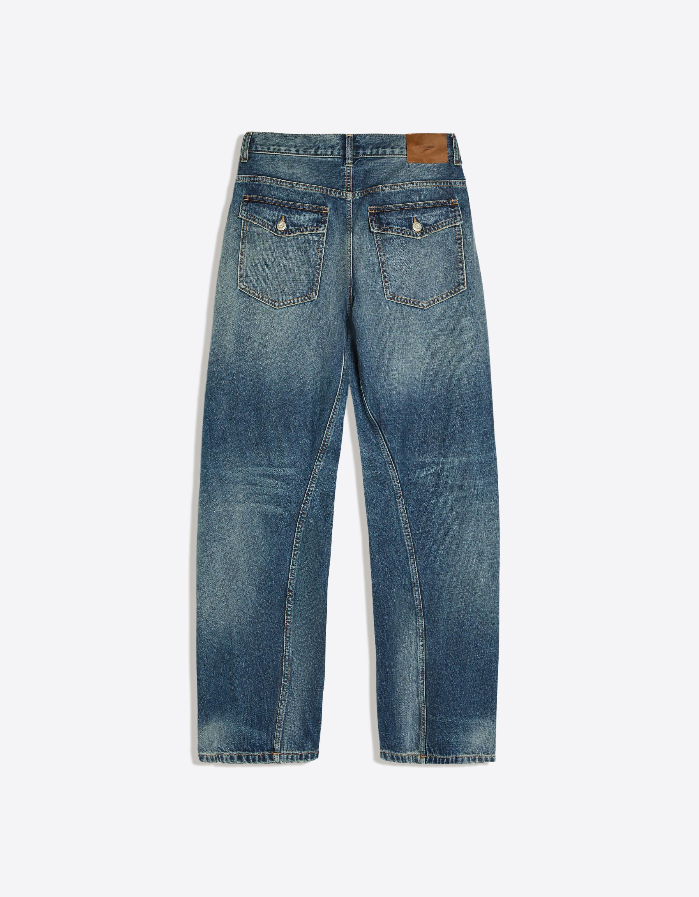 Low-rise barrel jeans — Blue