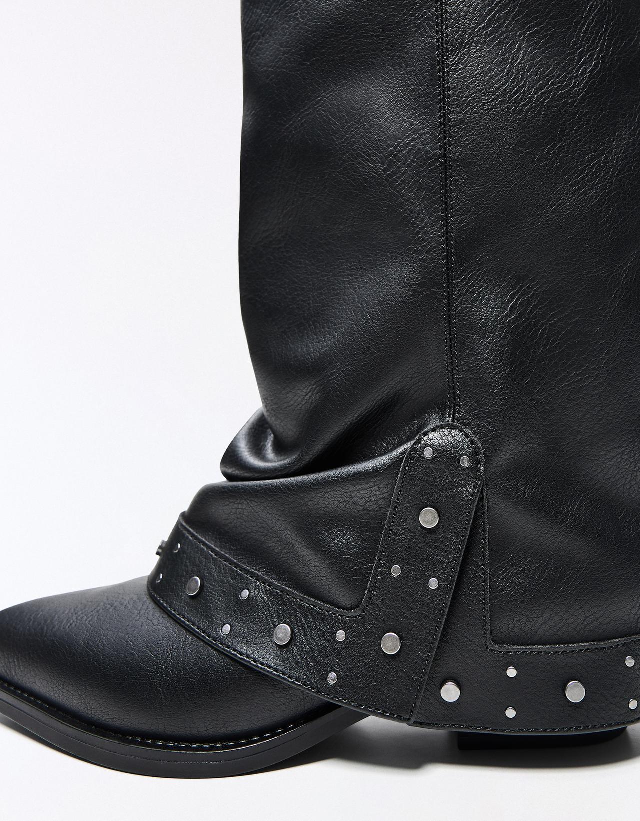 Cowboy trouser boots — BLACK