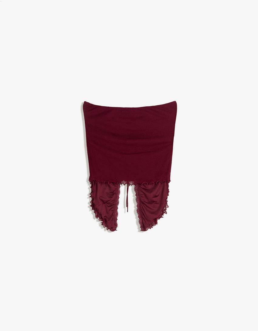 Haut bandeau froncé-Grenat