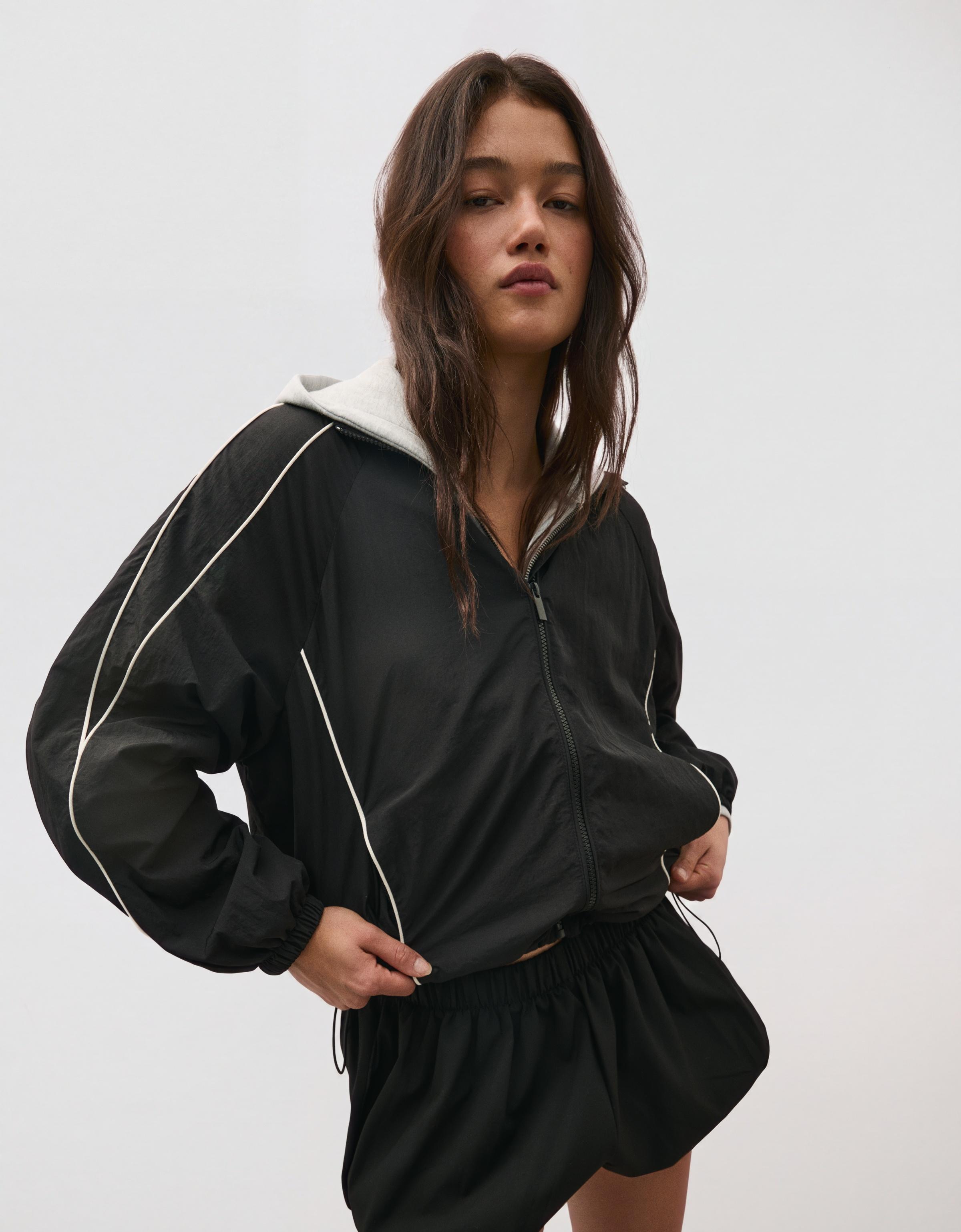 Contrast lightweight jacket — Black