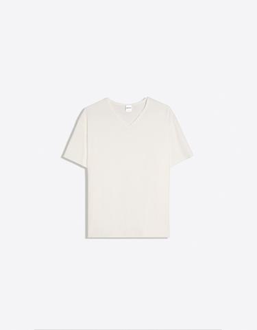 Short-sleeved V-neck T-shirt — White 5