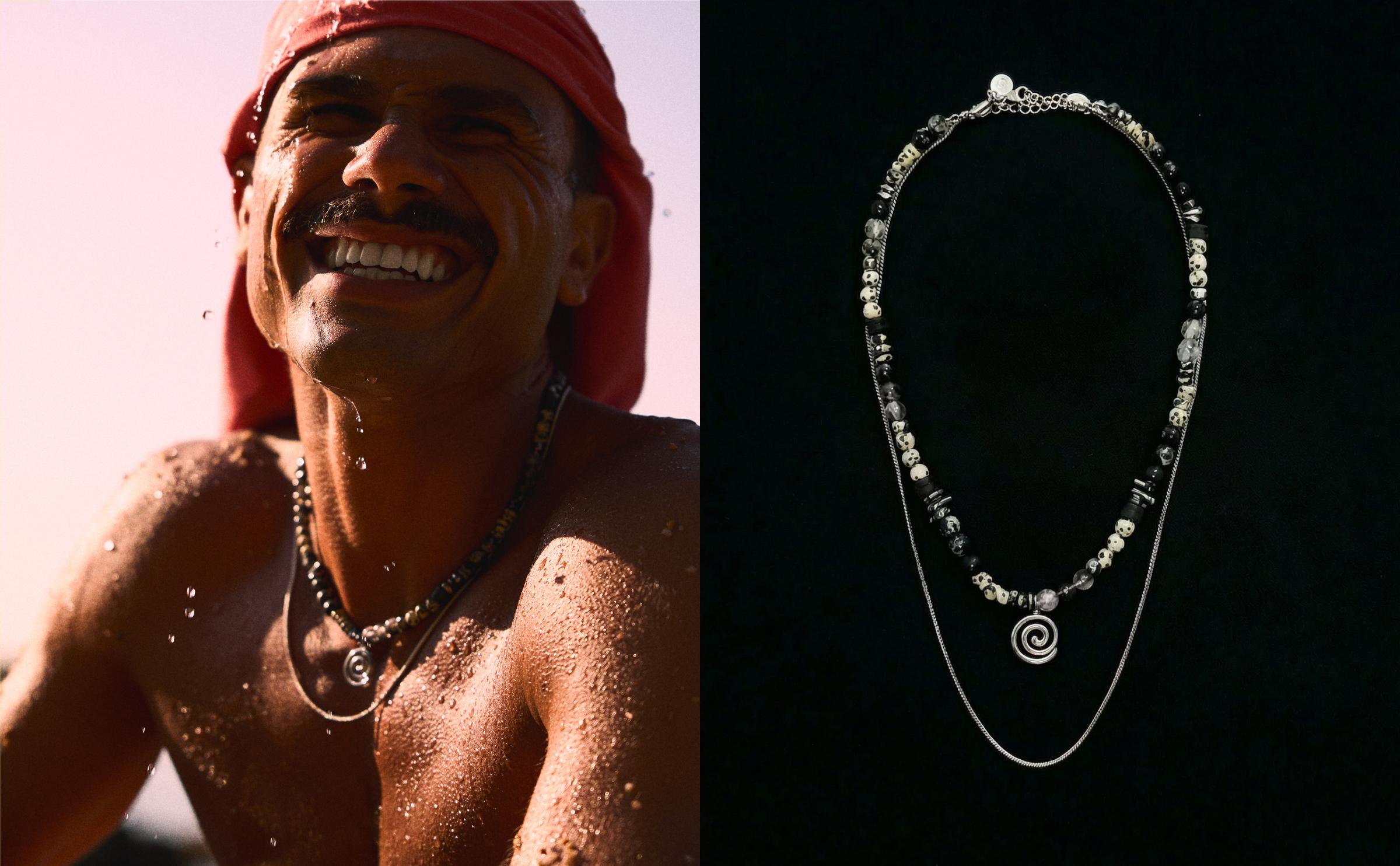 Taş ve paslanmaz çelik kolye - Görsel 7