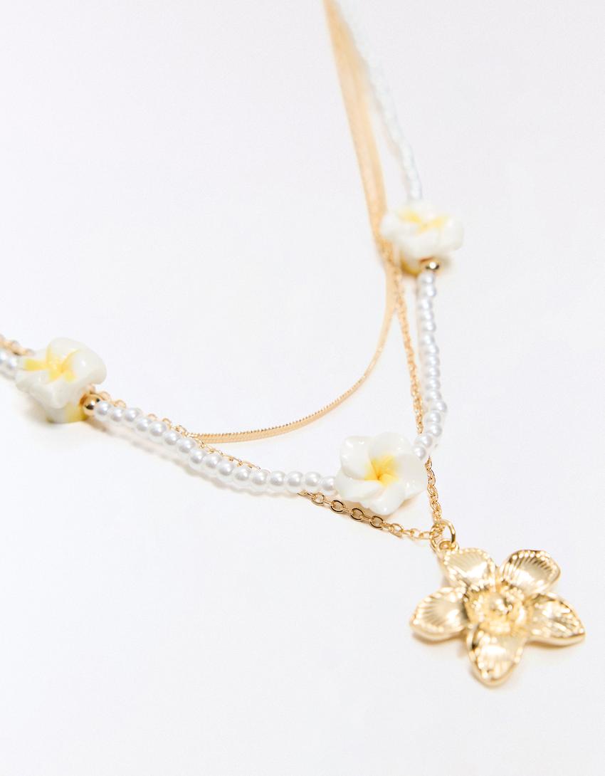 Pack collares flores-Oro