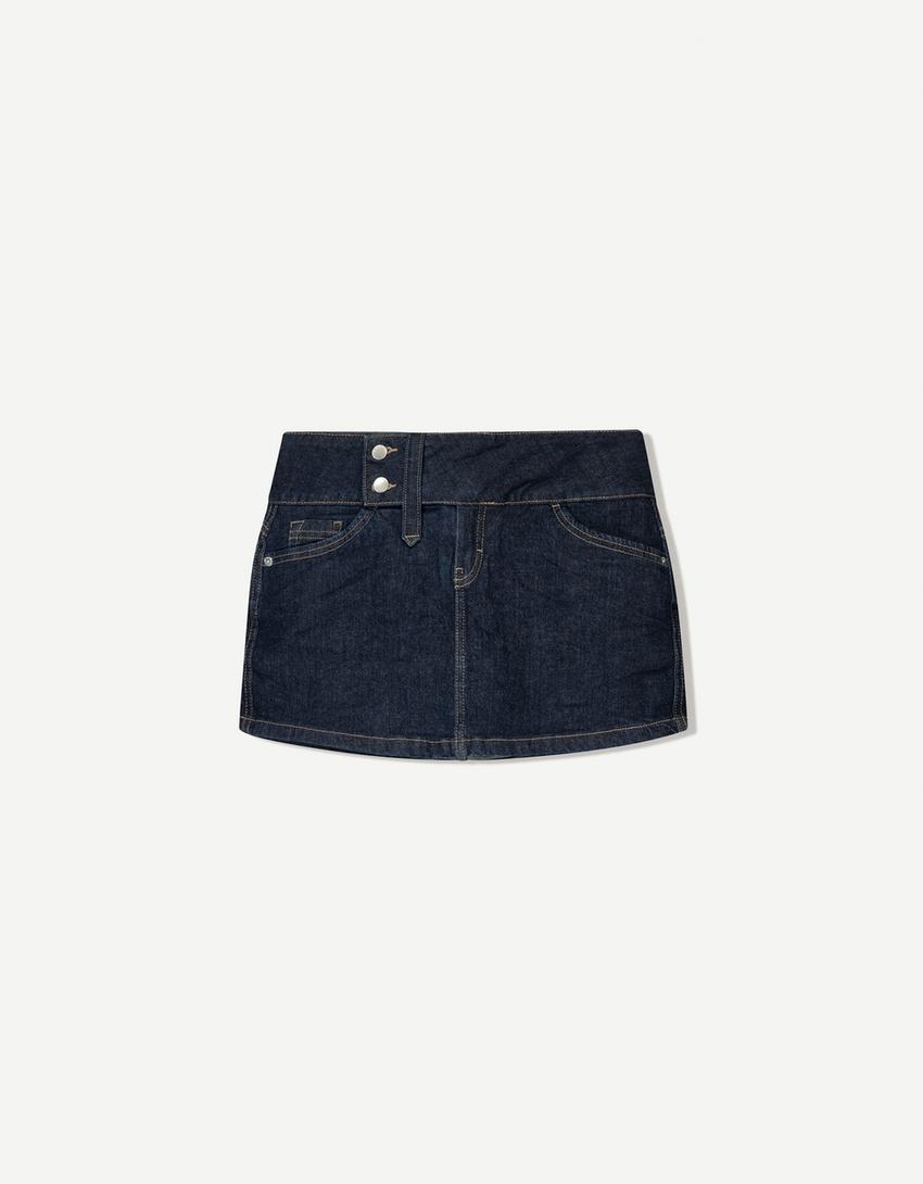 Stretch denim mini skirt