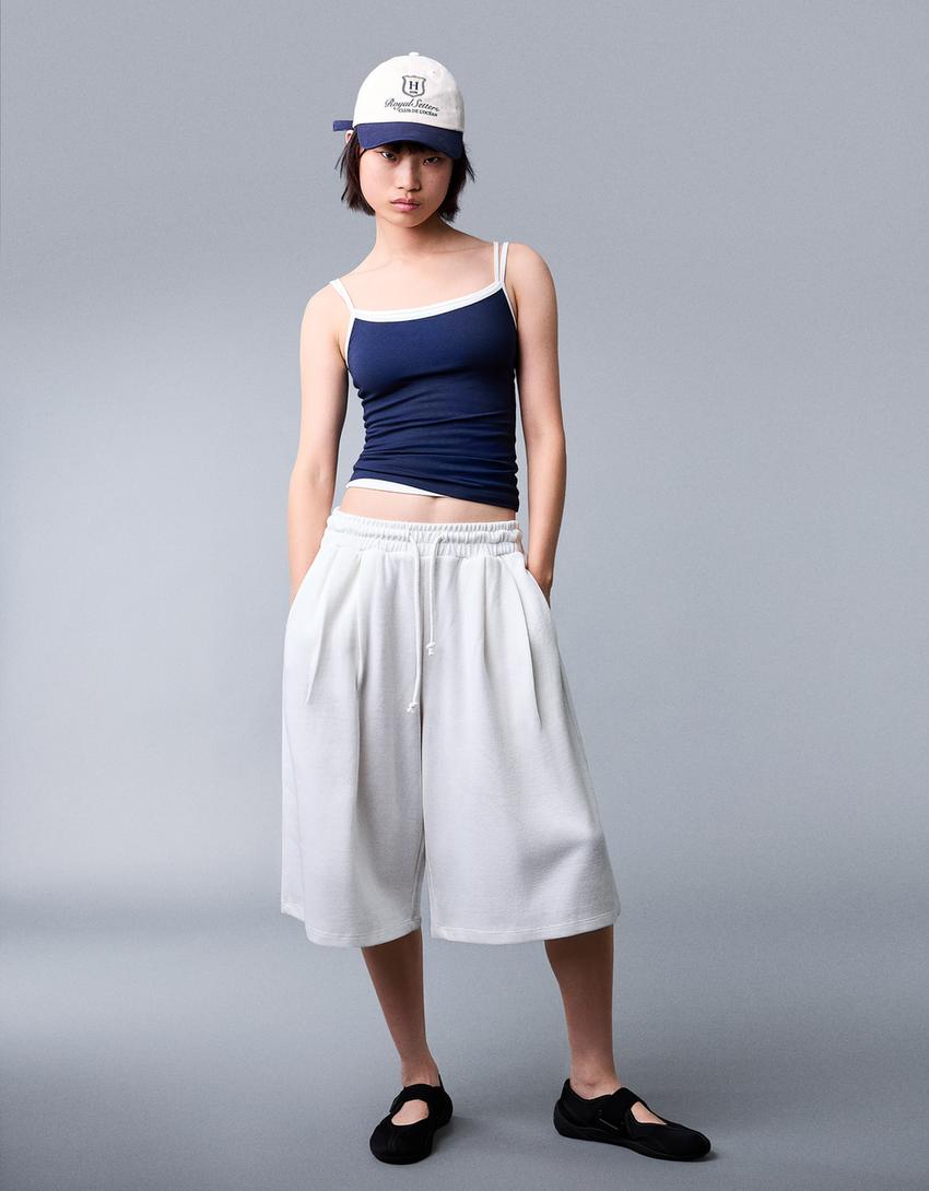 Top met bandjes-Marineblau