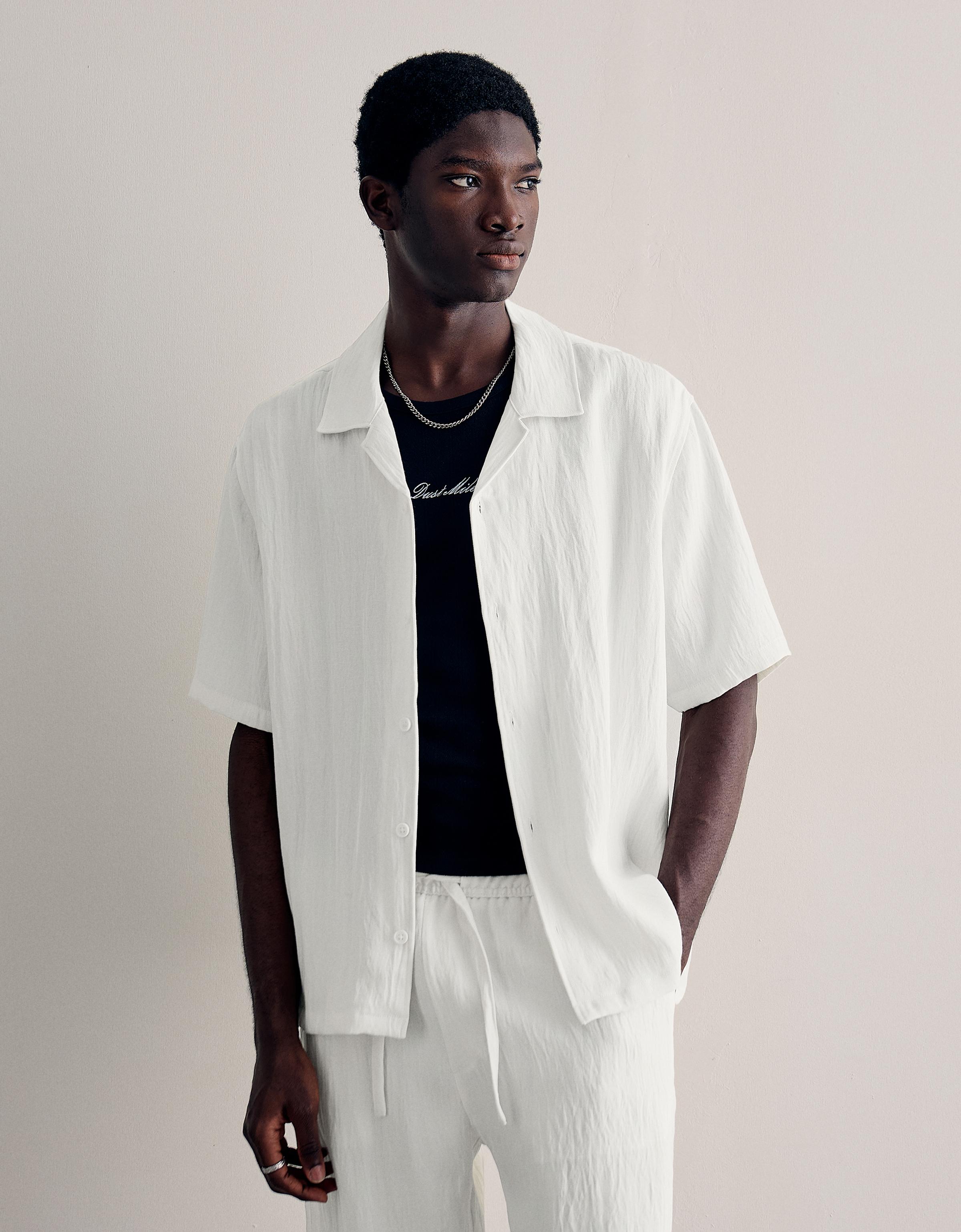 Rustic short sleeve shirt — White
