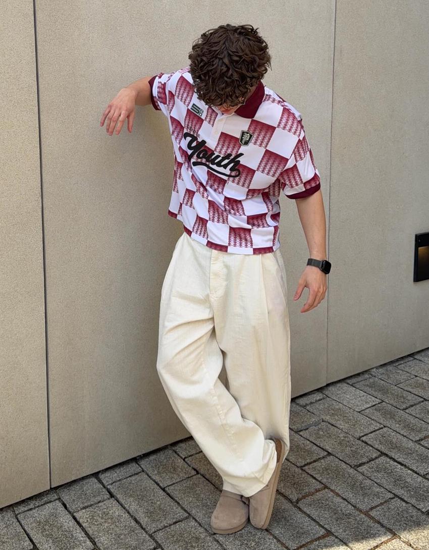 Pantalon super baggy fit avec lin-Blanc cassé