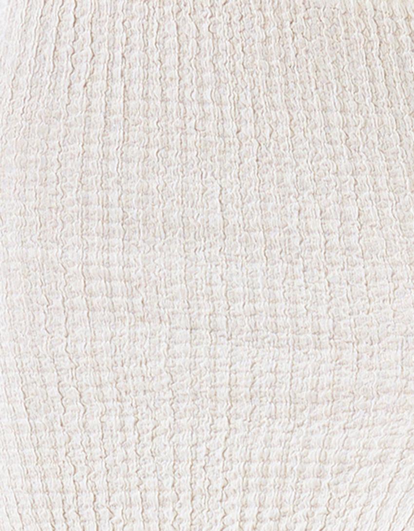 Пола от структуриран текстил с дължина под коляното-Екрю-5