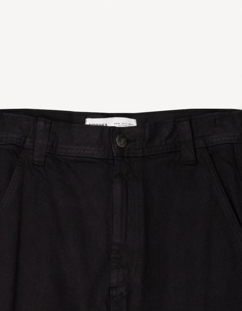 Çok kargo cepli baggy pantolon-Siyah-2