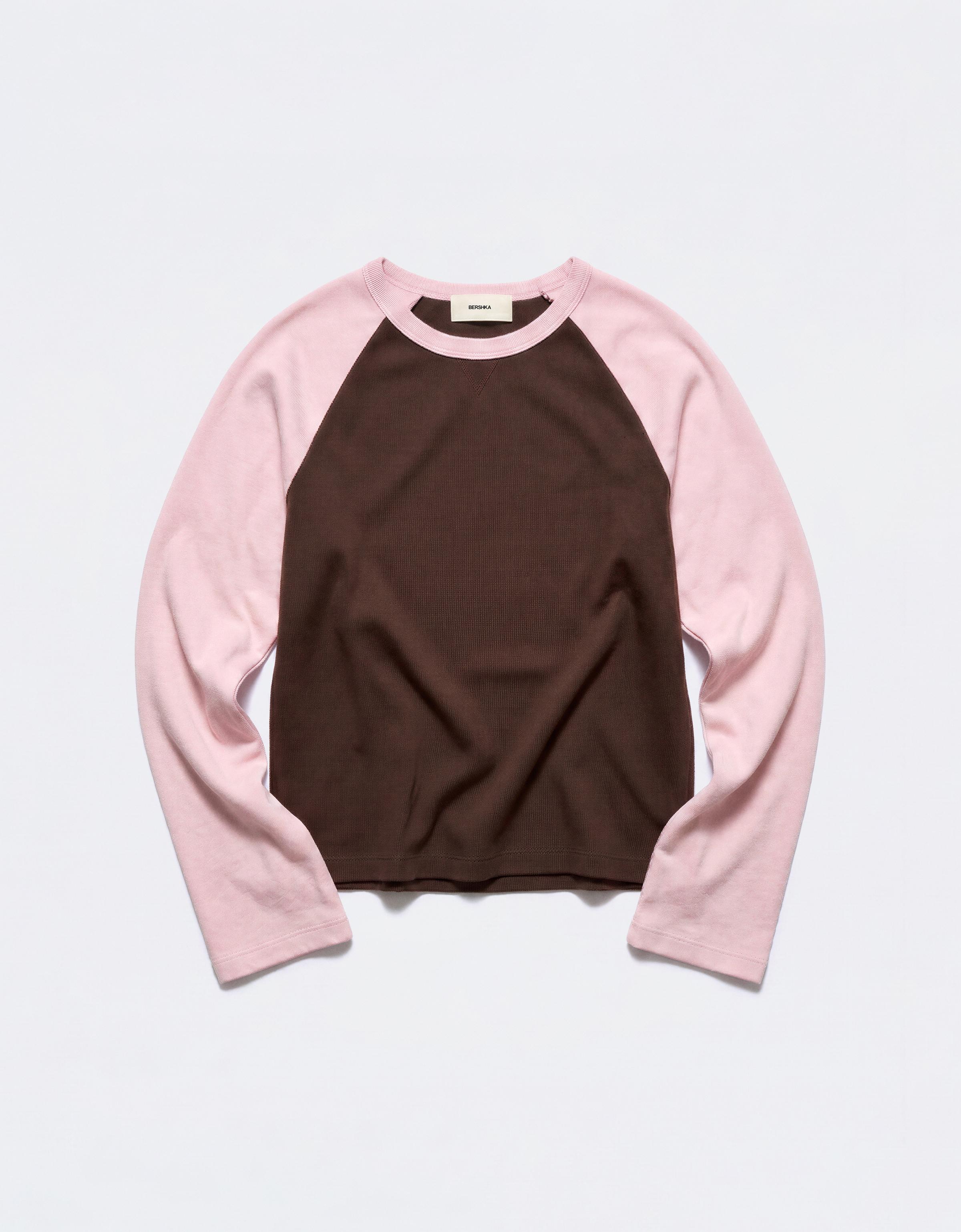 Round neck raglan jumper — Brown