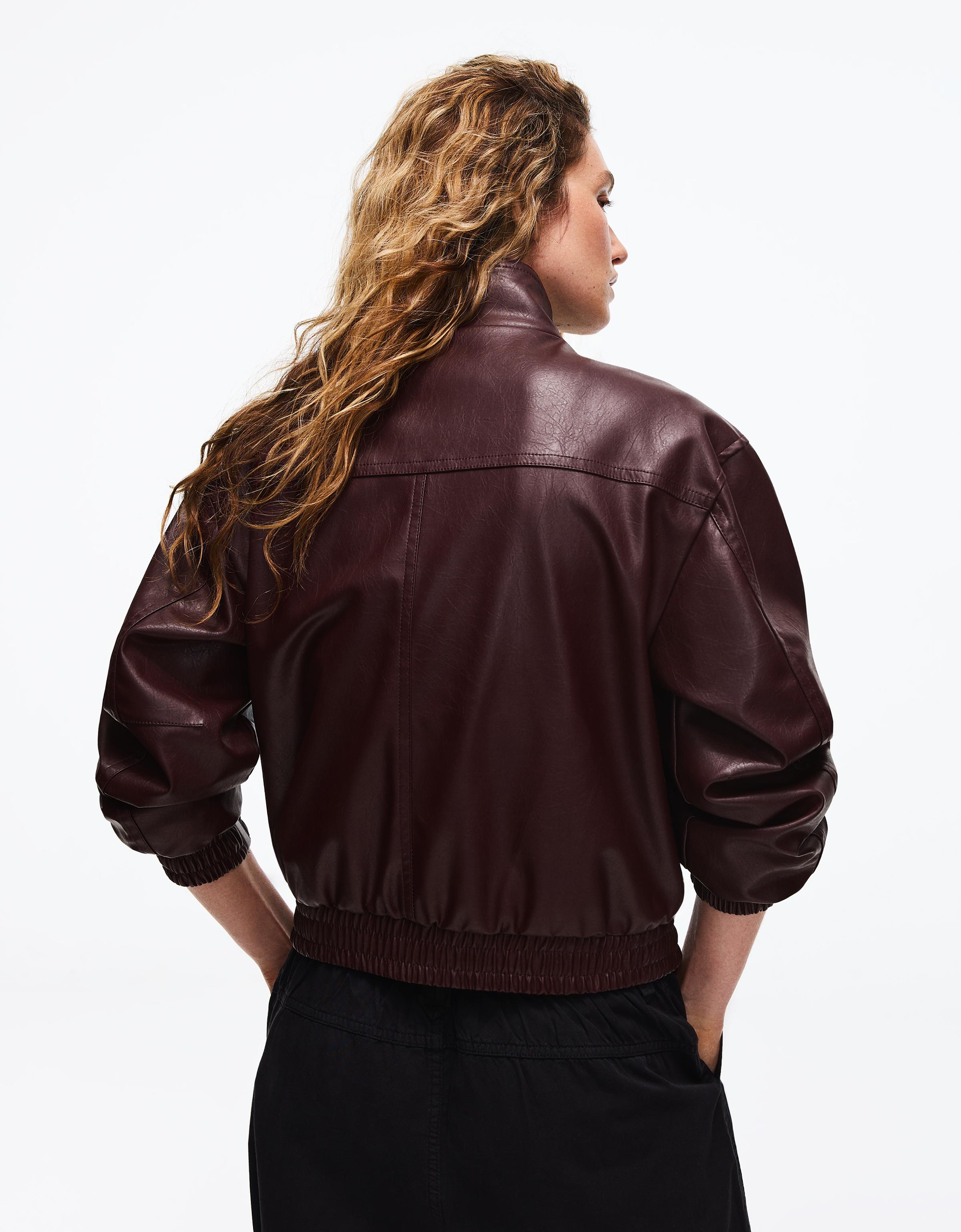Leather effect jacket — Burgundy