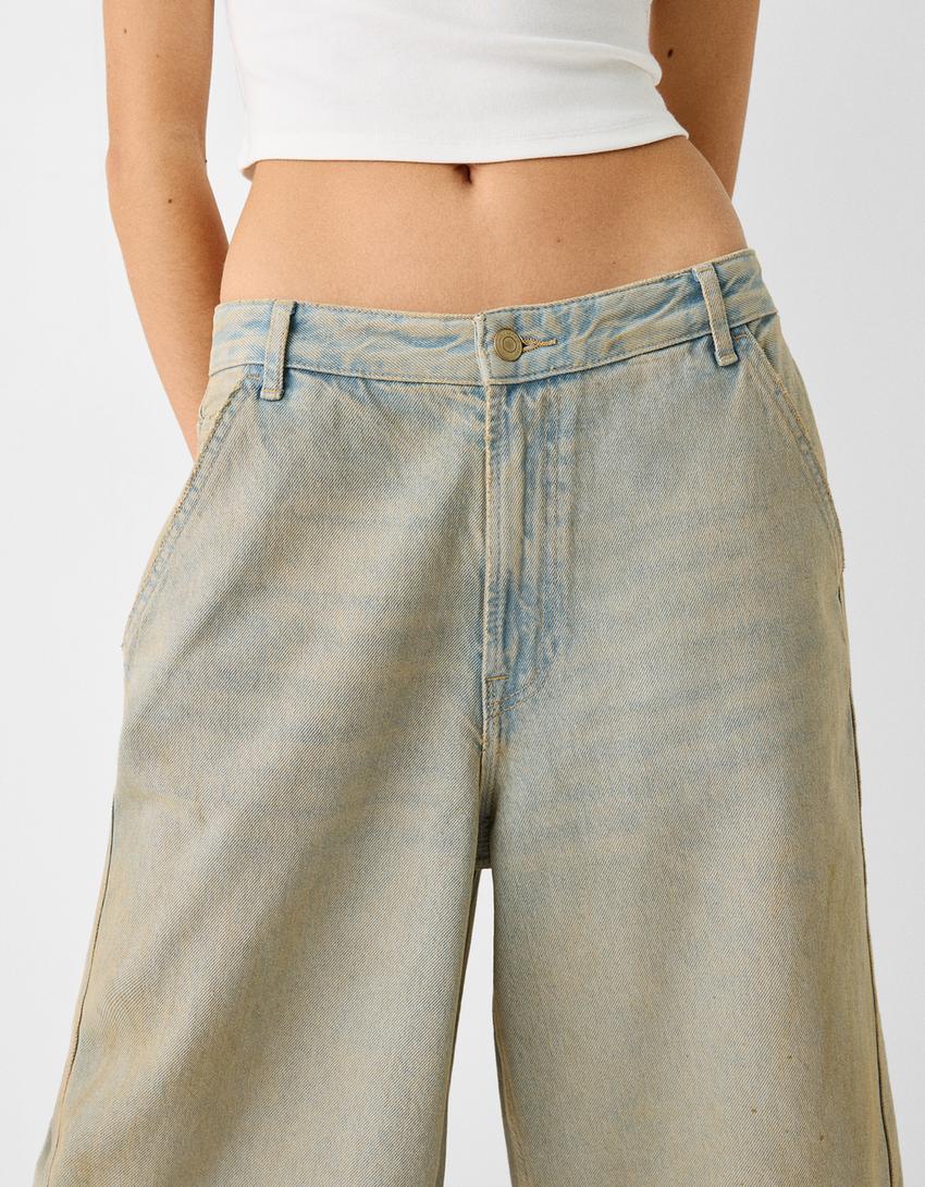 Denim skater Bermuda shorts-Light blue-5