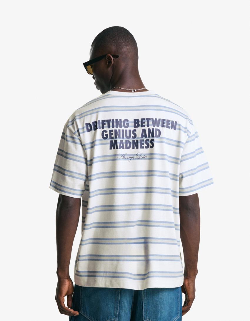 Short sleeve T-shirt with print-Blue