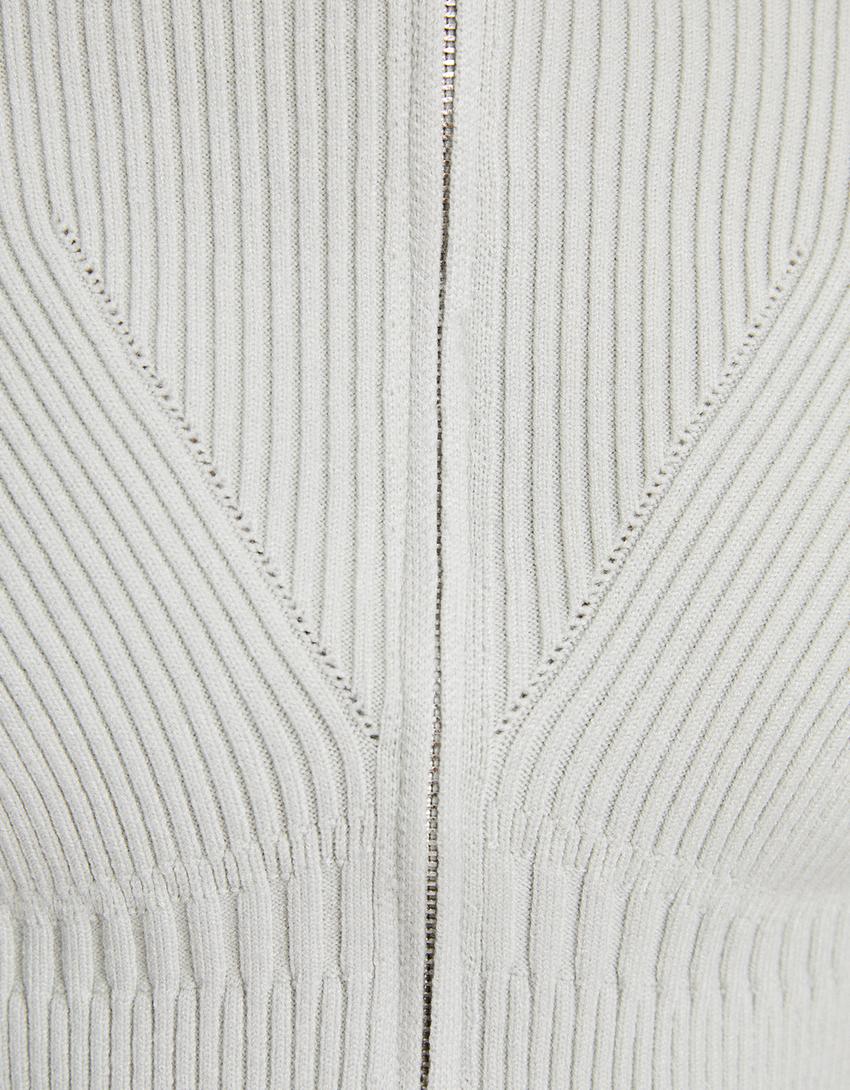 كارديغان مضلع بسحاب-أخضر-5