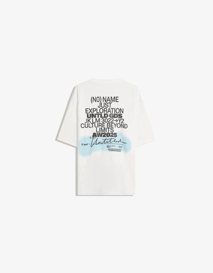 T-Shirt mit kurzen Ärmeln und Print-Weiss