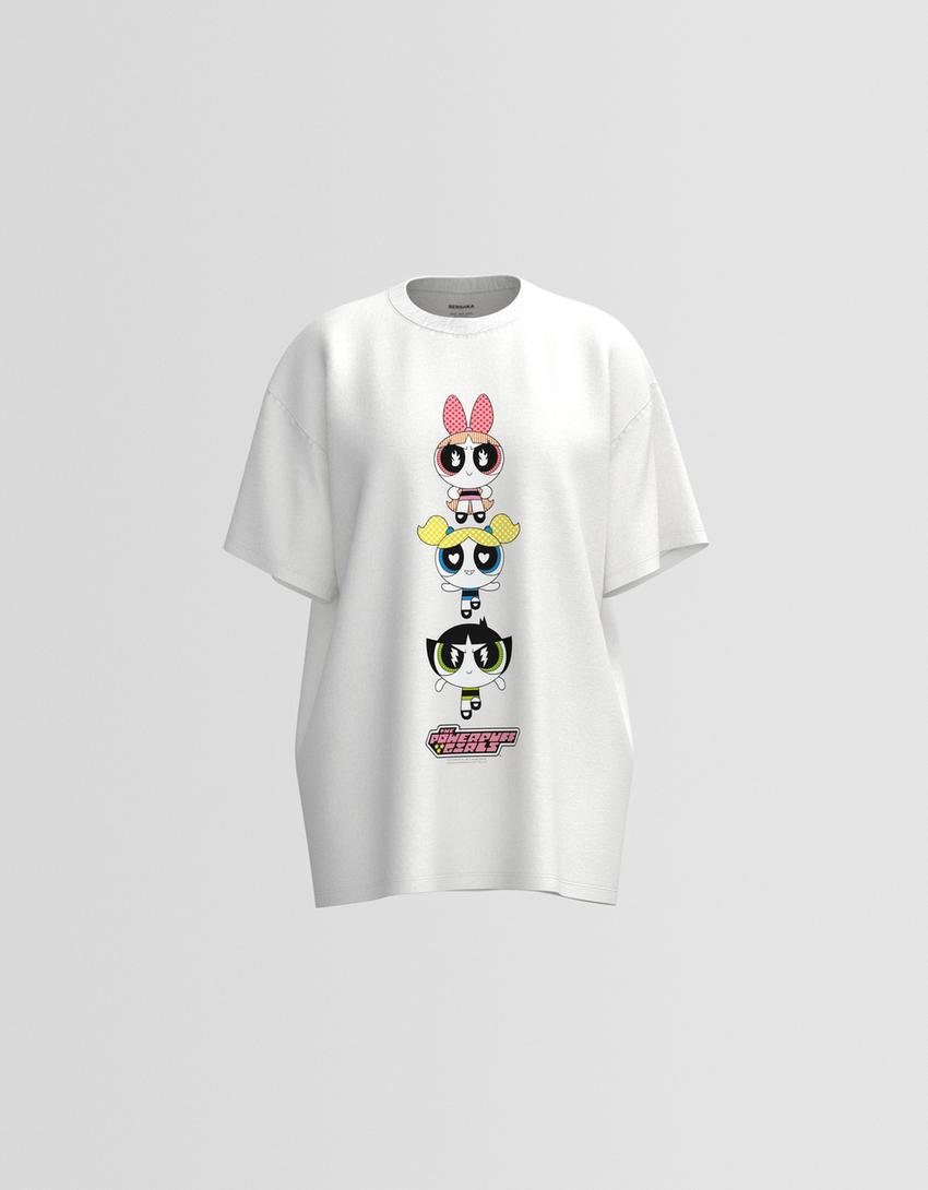 Maglietta Le Superchicche a maniche corte oversize-Bianco Roto-5