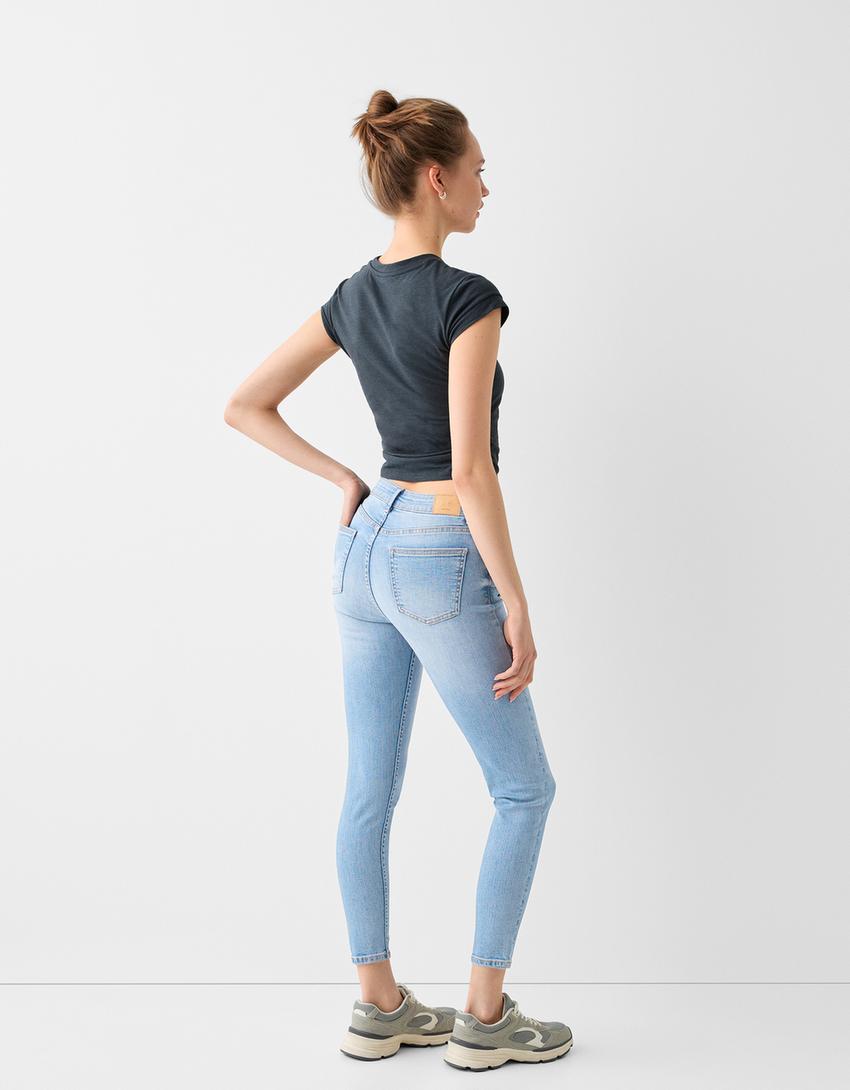 Low-waist skinny jeans-Light blue-2