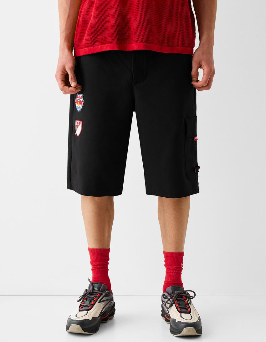 برمودا شورت فضفاض نيويورك ريد بولز برقع-أسود-4