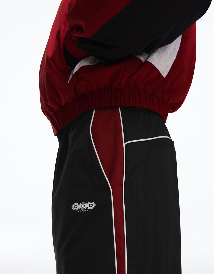 Calças super baggy fit técnicas desportivas-Preto