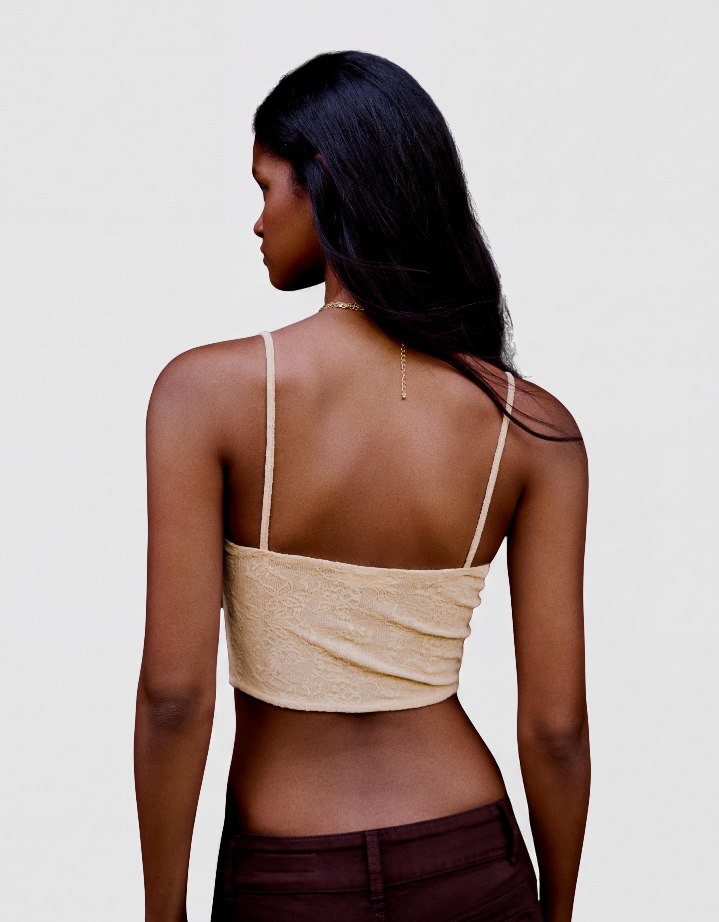 Lace corset camisole — Sand