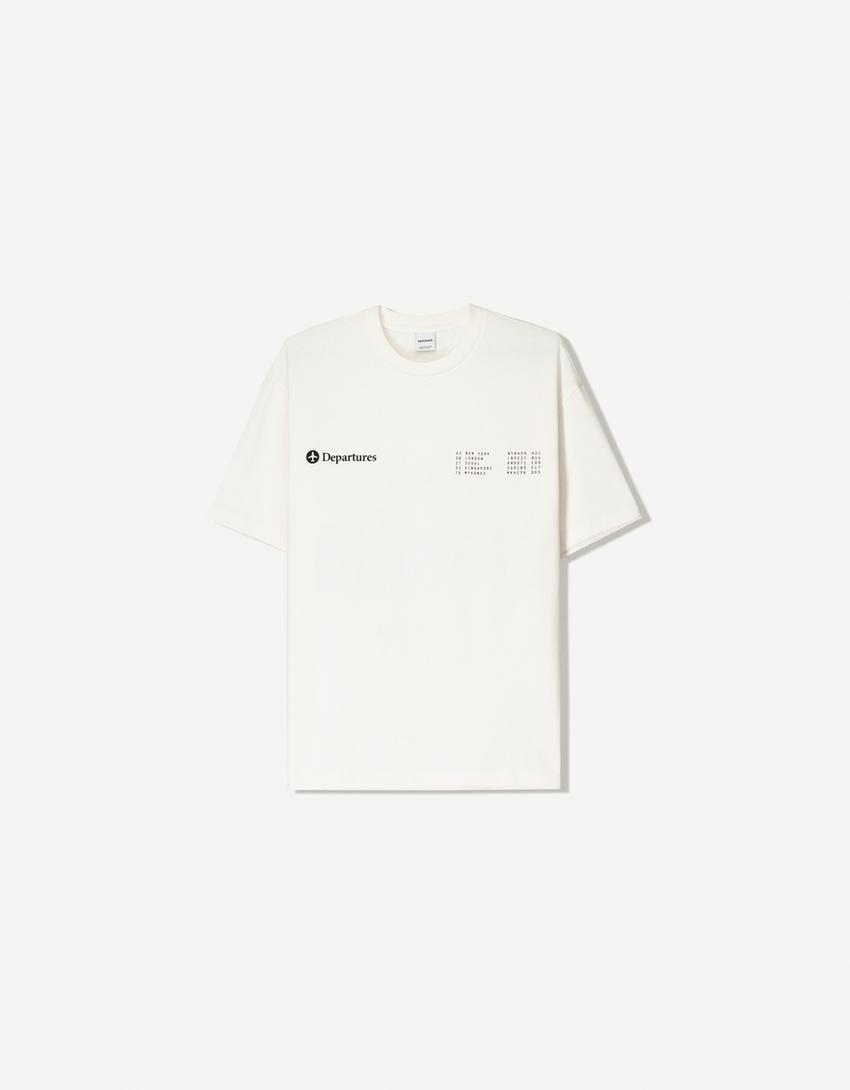 T-shirt de manga curta com estampado-Gelo