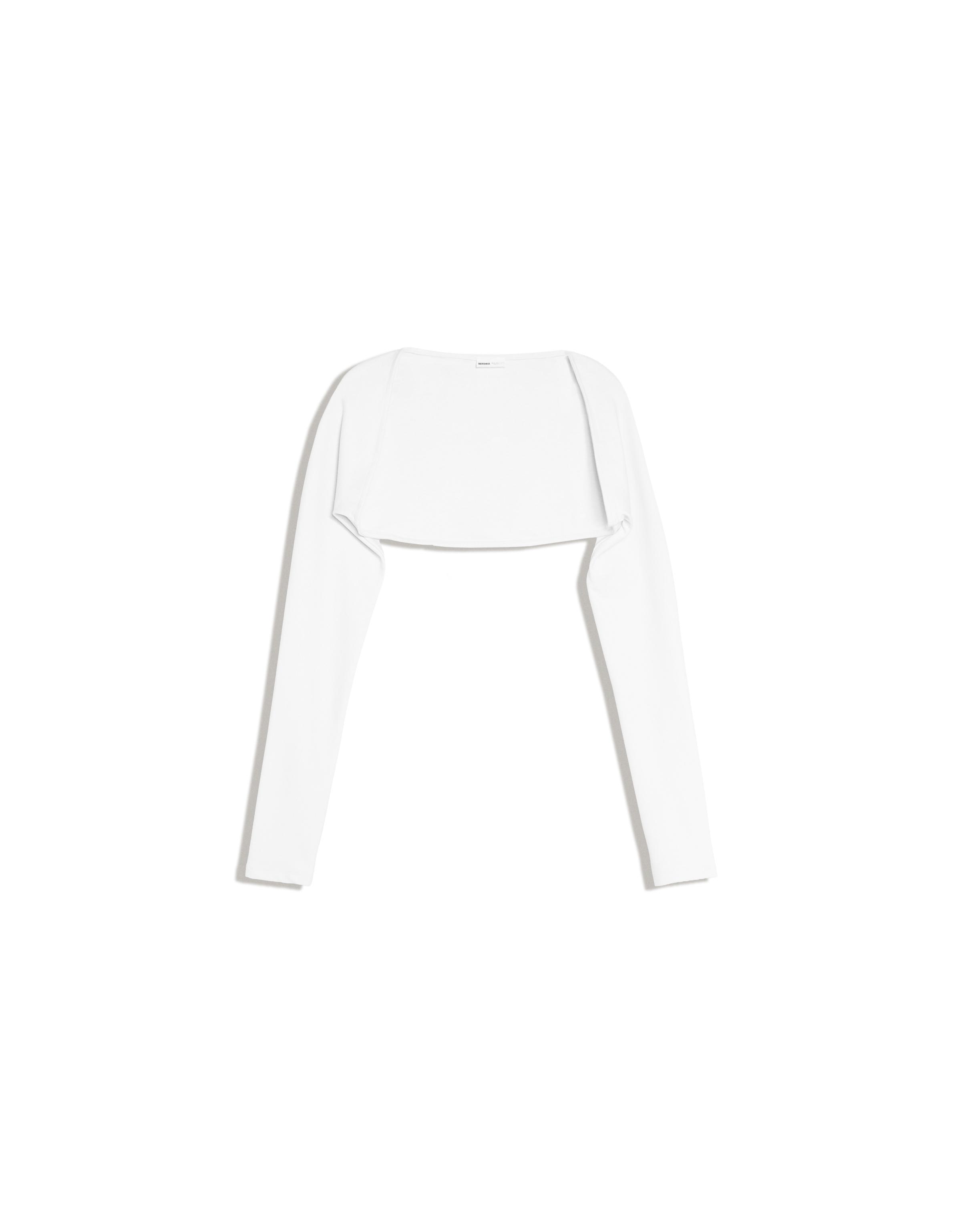 Long-sleeved bolero jumper jacket — Off white
