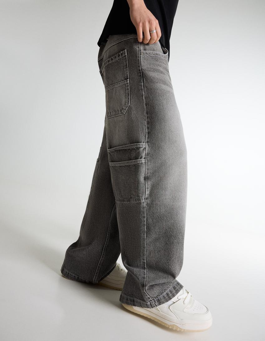 Megabaggy Jeans-Grau