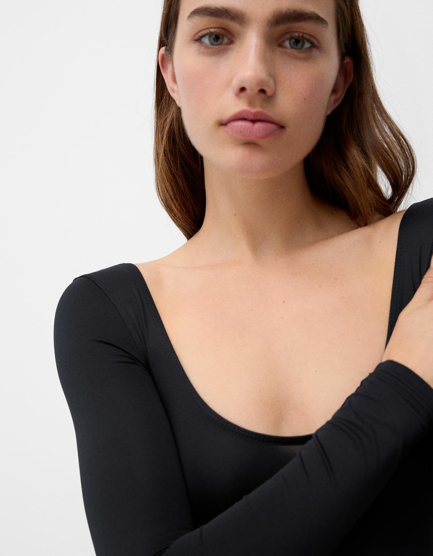 Long Sleeve Bodysuit Women Bershka long-sleeve-bodysuit-women-bershka
