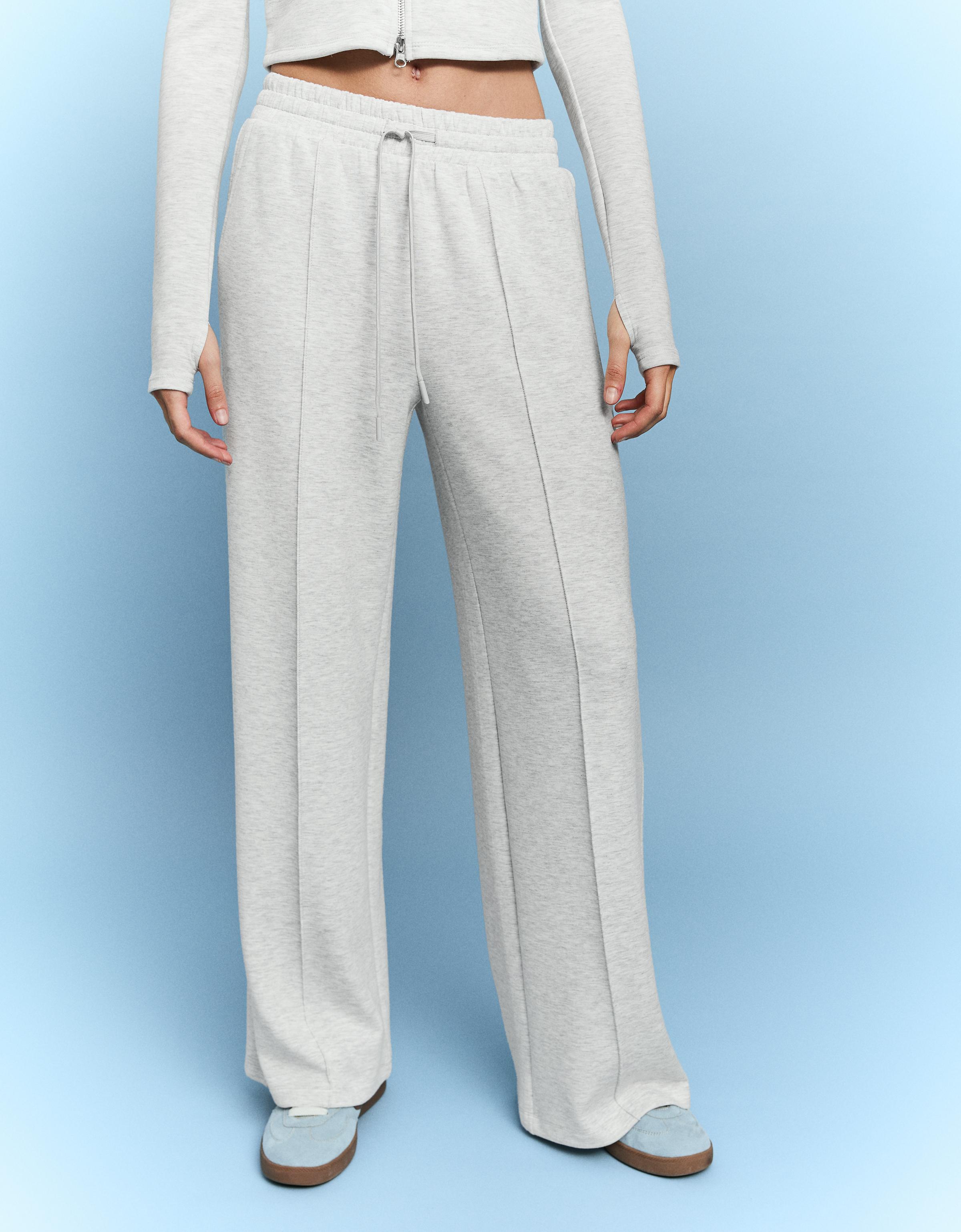 Yumuşak dokulu geniş paça pantolon - Görsel 101