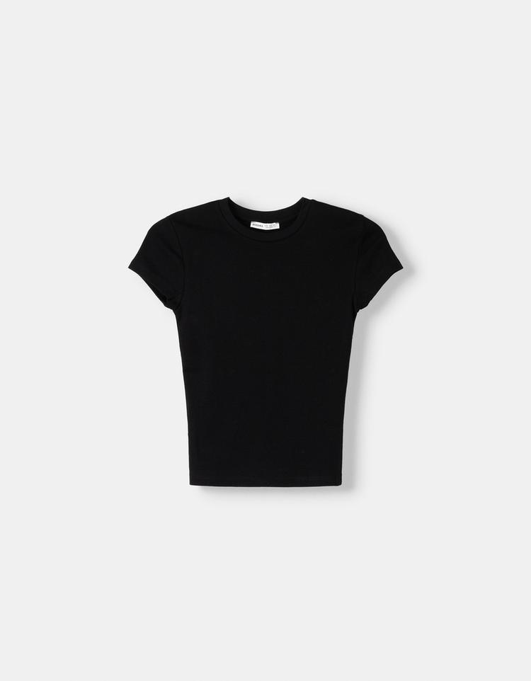 Kısa kollu bisiklet yaka t-shirt