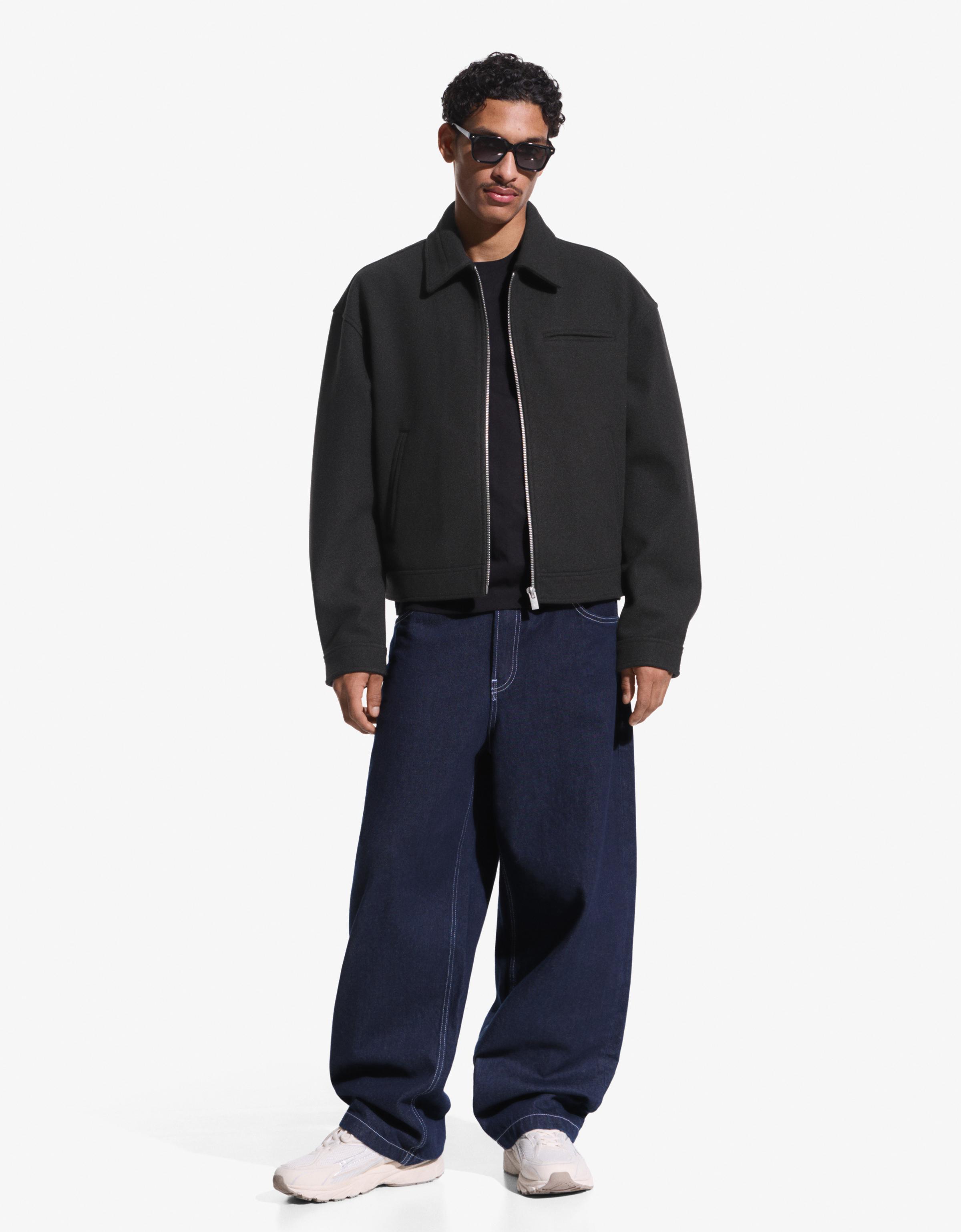 Fermuarlı kumaş ceket - Görsel 5