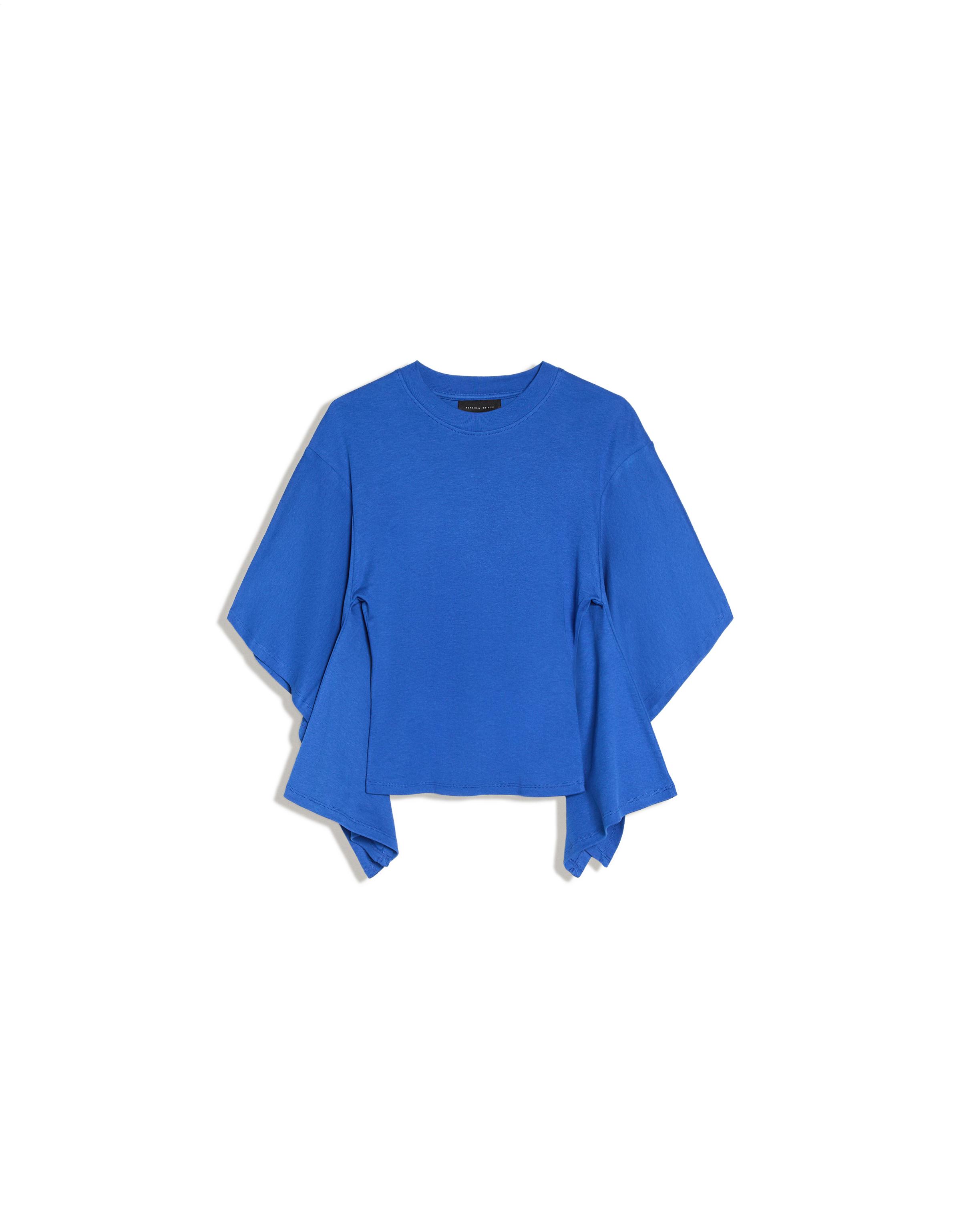 Short sleeve cape T-shirt — Blue