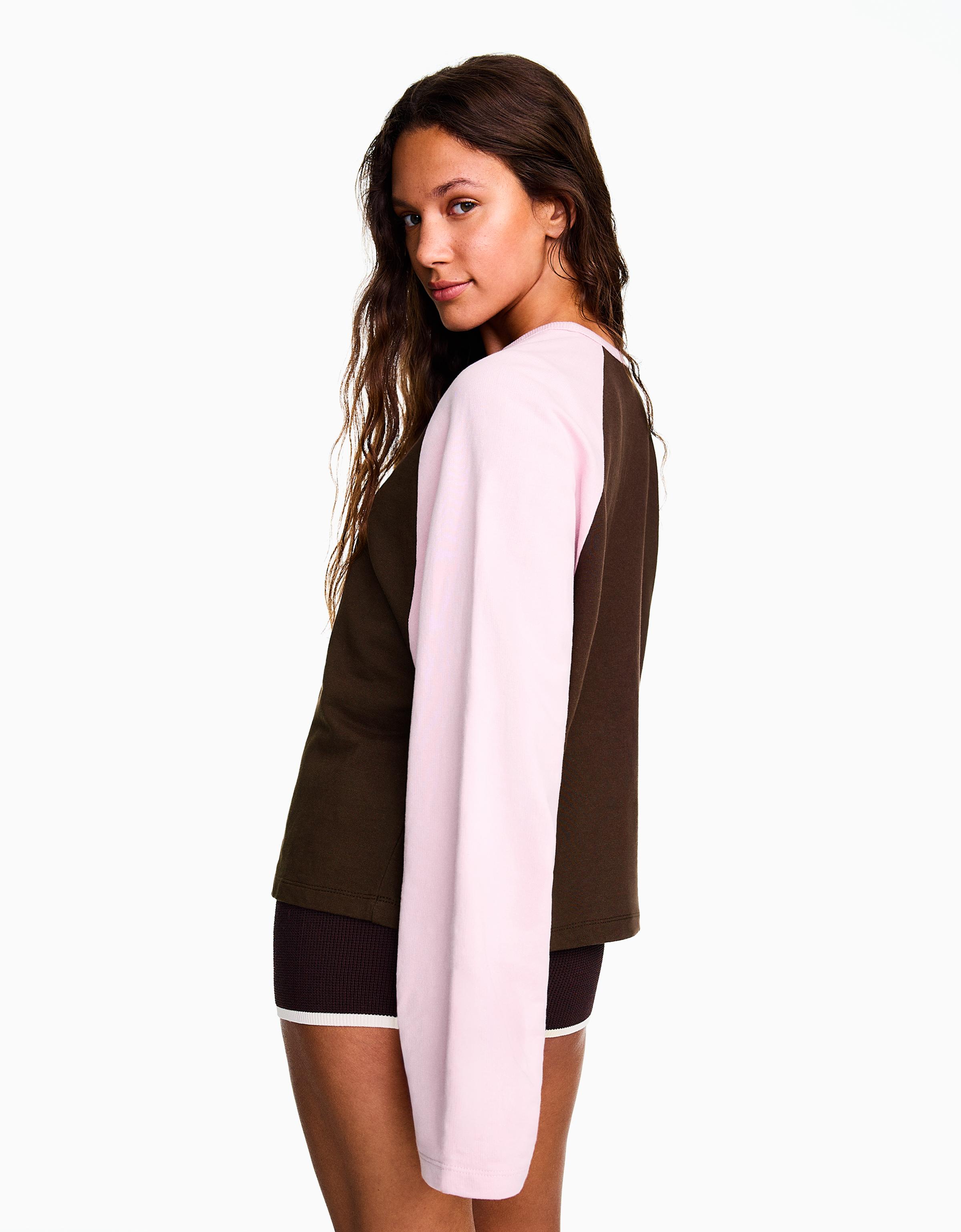 Round neck raglan jumper — Brown
