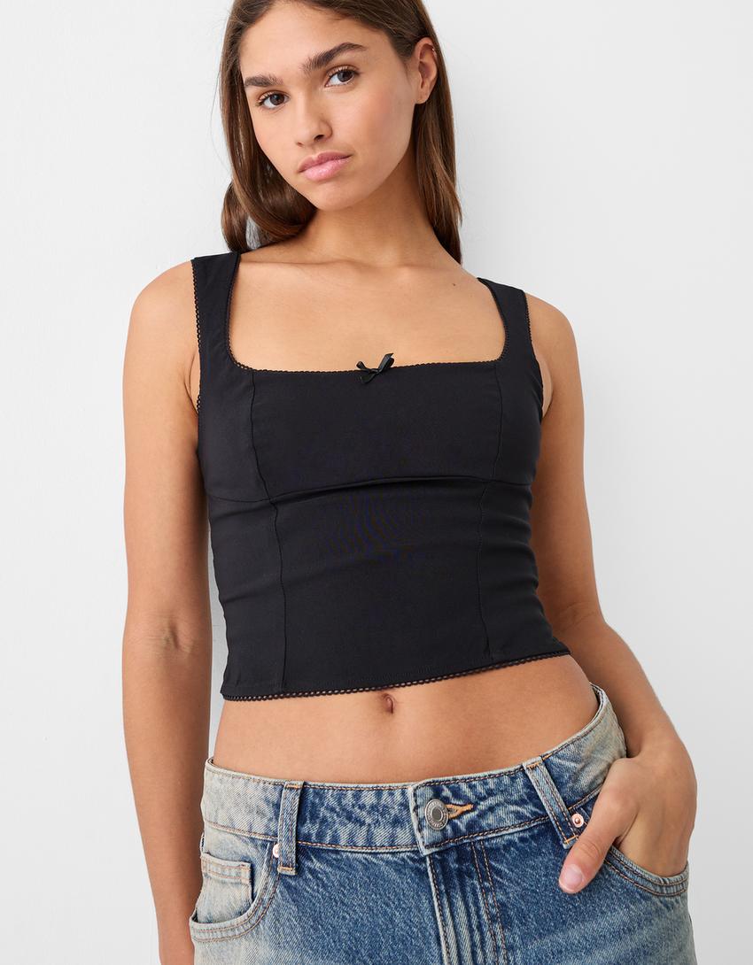 توب بنغالي بتفصيل فيونكة-أسود-2