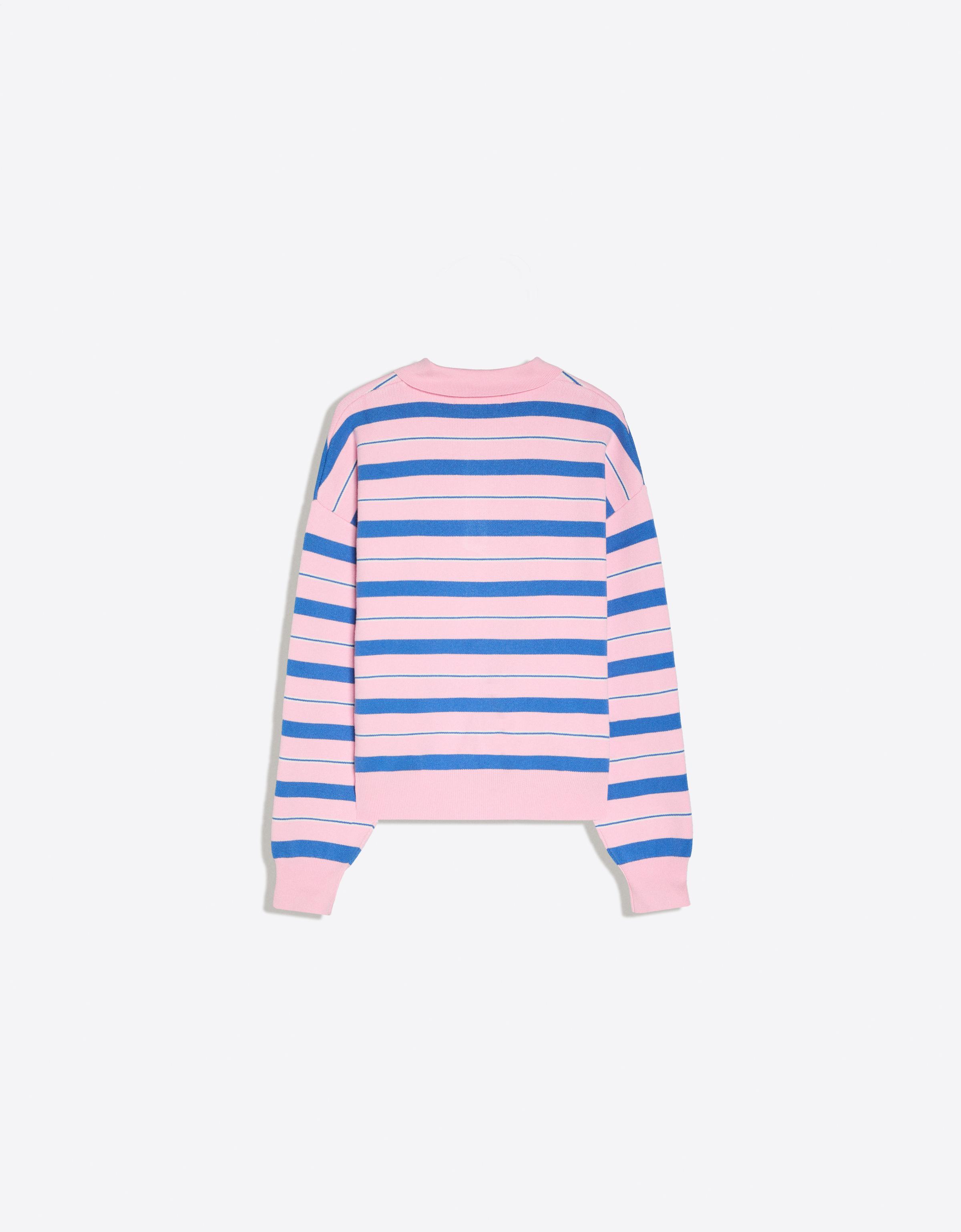 Oversize polo collar jumper — Pink