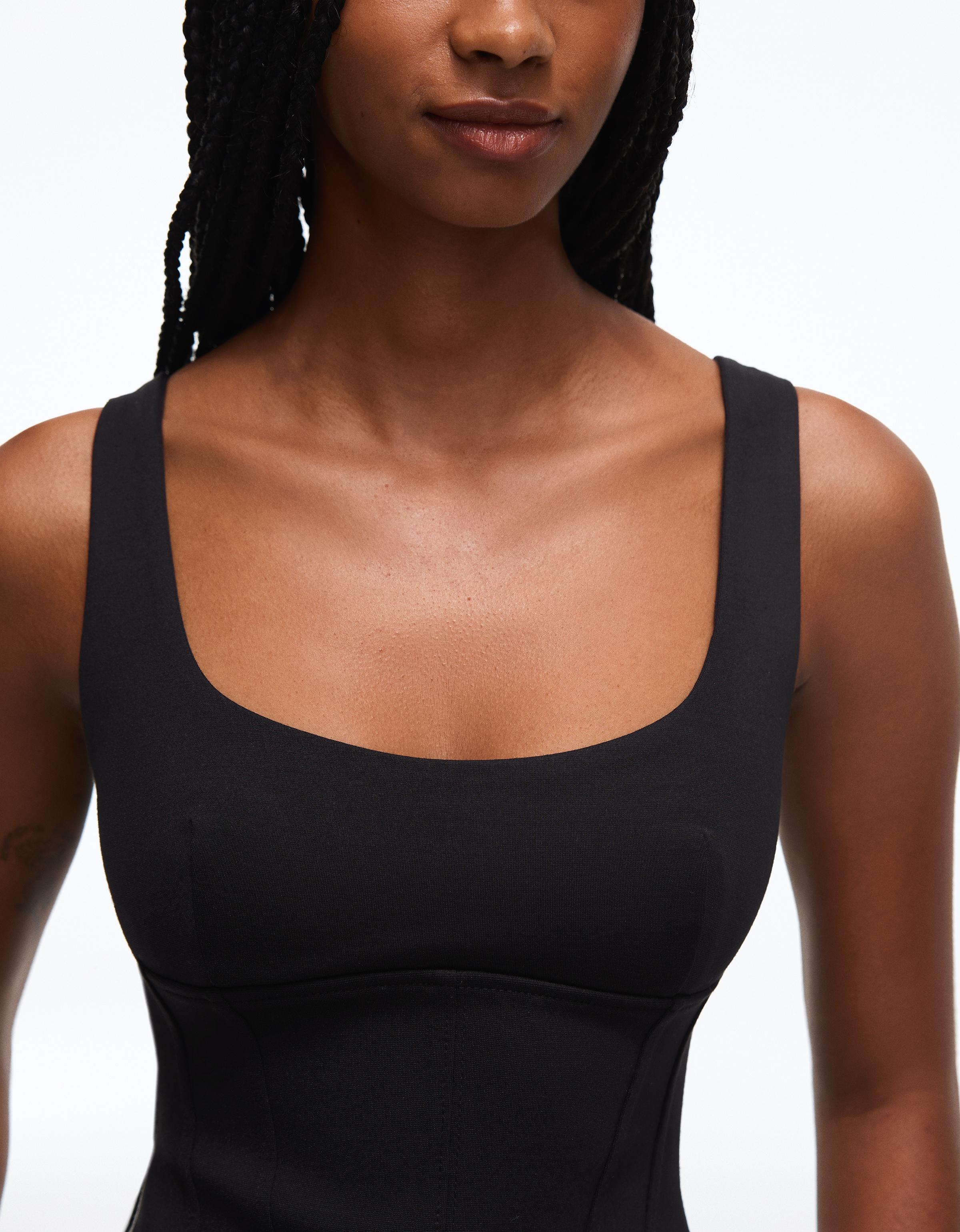 Structured tie-back top — Black