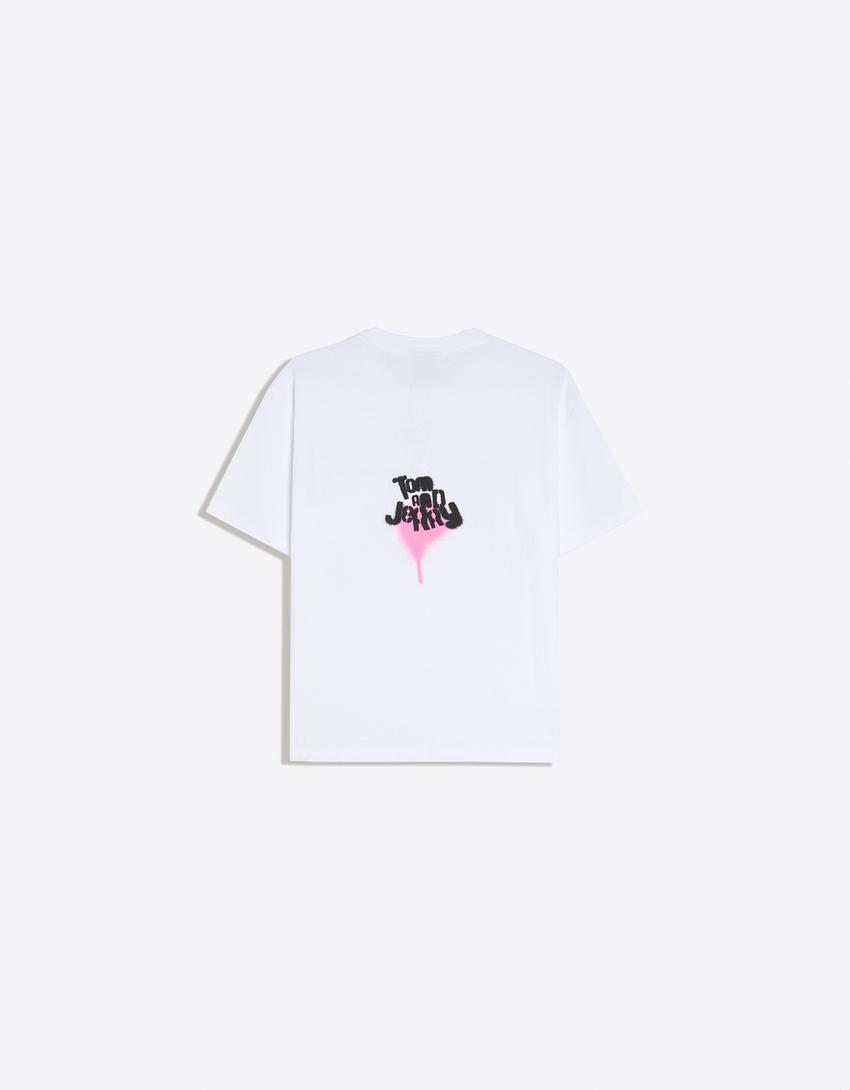 Camiseta manga corta Tom & Jerry-Blanco