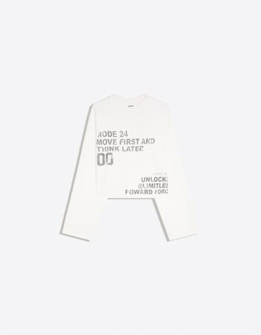 Round neck print sweatshirt — Cream 5