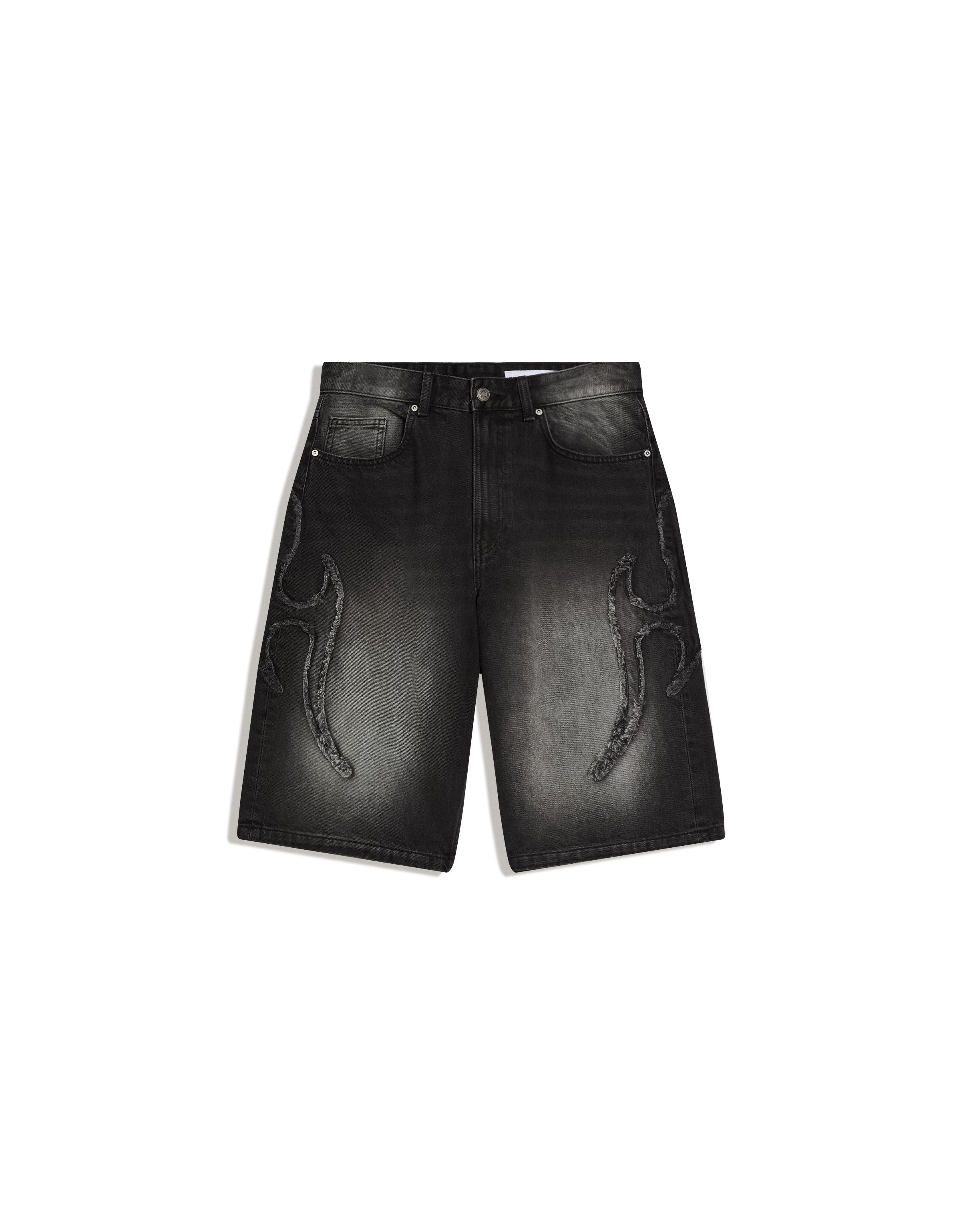 Star print baggy Bermuda shorts — Black
