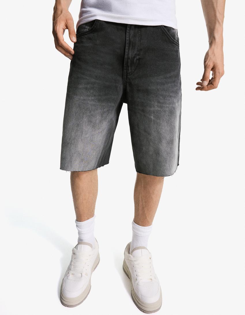 Calções bermuda super baggy fit-Preto-2