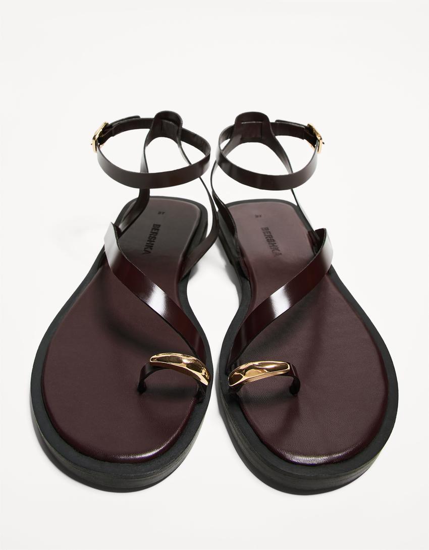 صندل مسطح بسيور-رماني