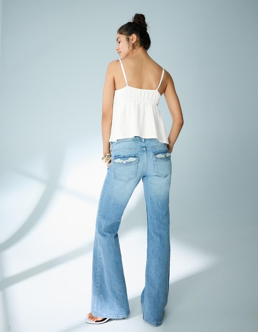 Peplum askılı top-Beyaz