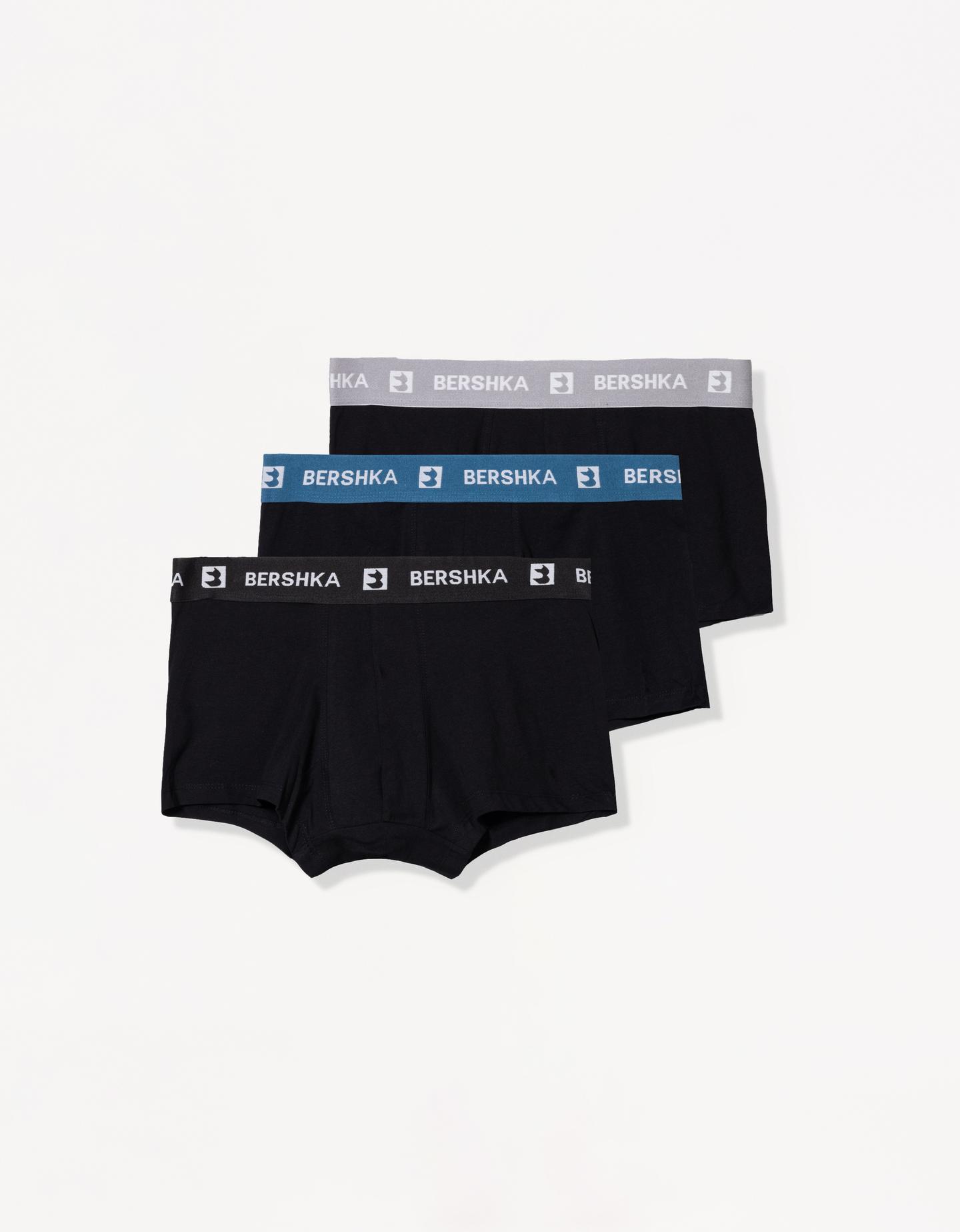 Bershka Pack 3 Boxer Con Fascia Ampia E Stampa Uomo M Viola