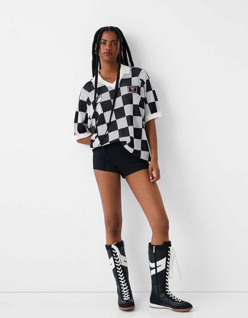 T-shirt polo Inter Miami CF carreaux-Noir-3