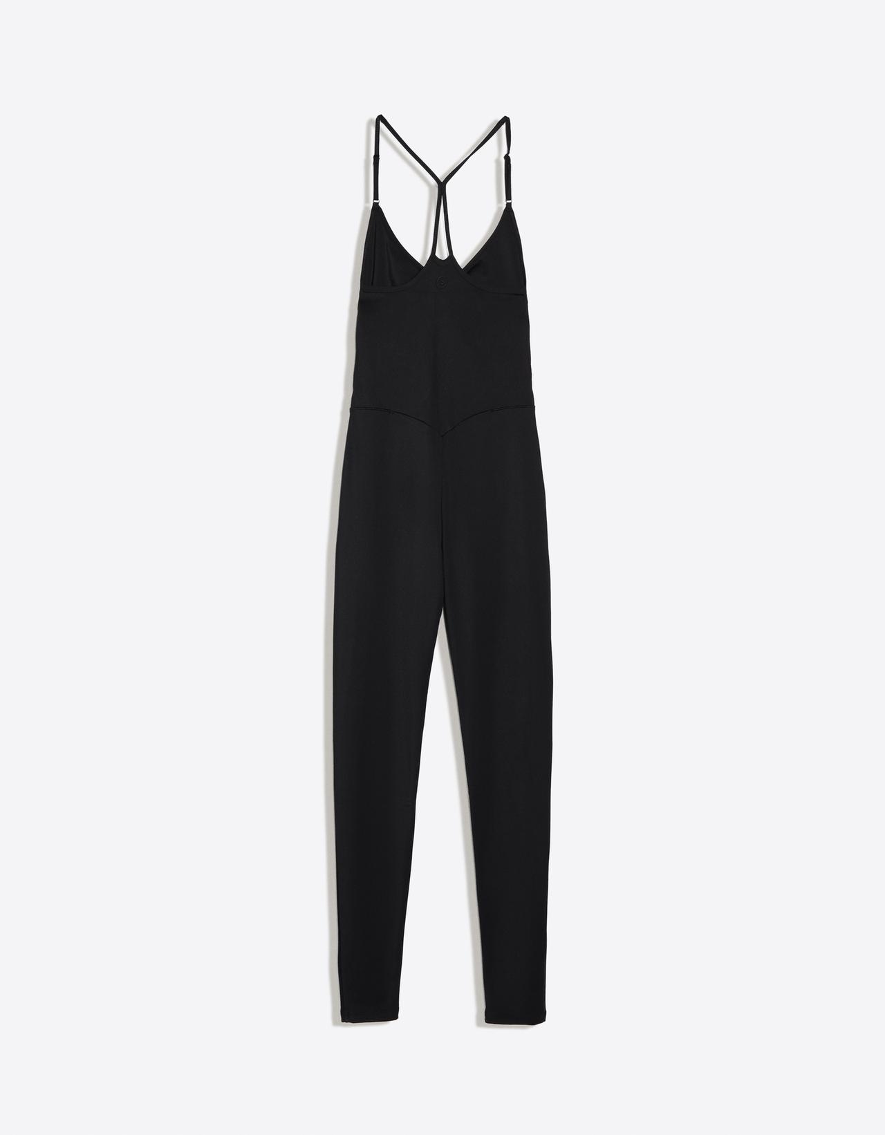 Technical fabric jumpsuit, breathable & quick-dry — Black