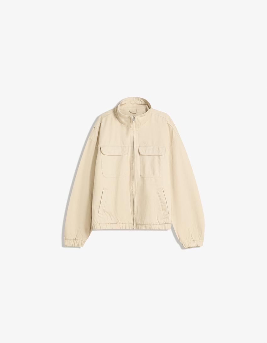 Jacket with pockets-Camel-5