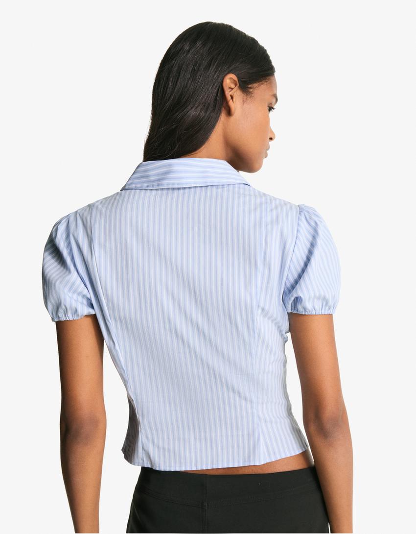 Chemise à manches courtes-Bleu clair