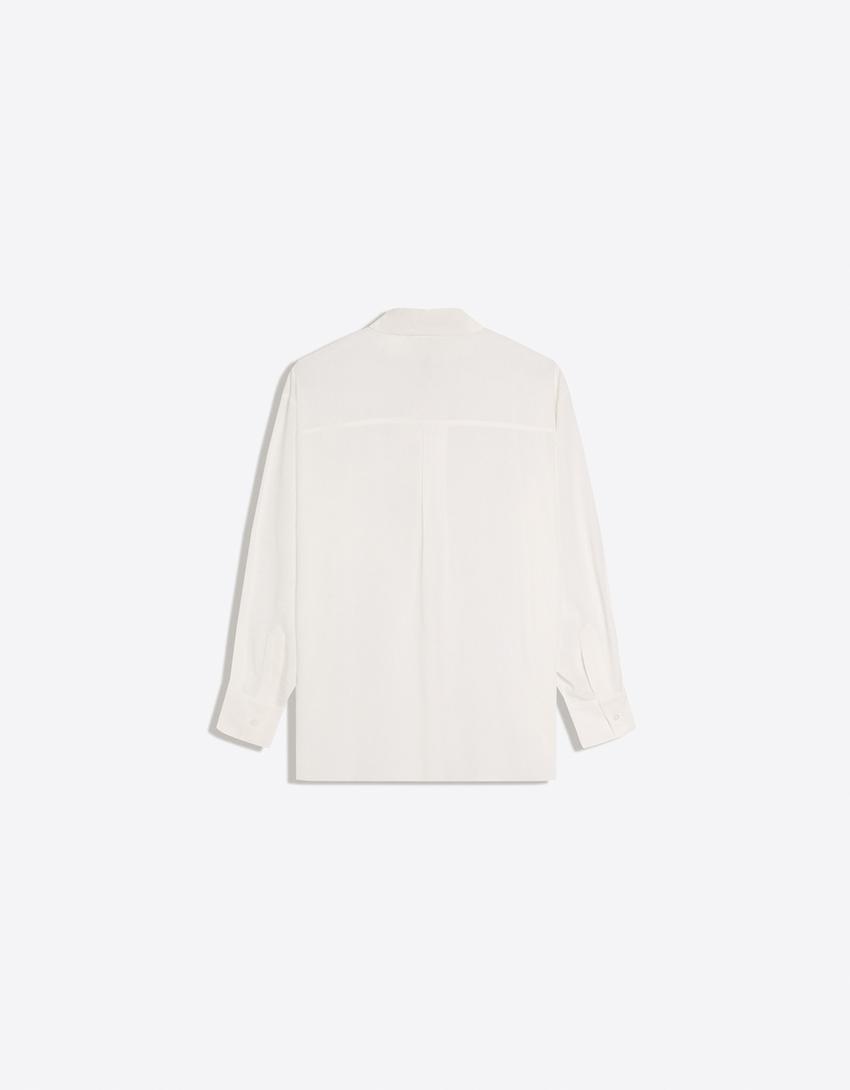 Flowing oversize shirt-White