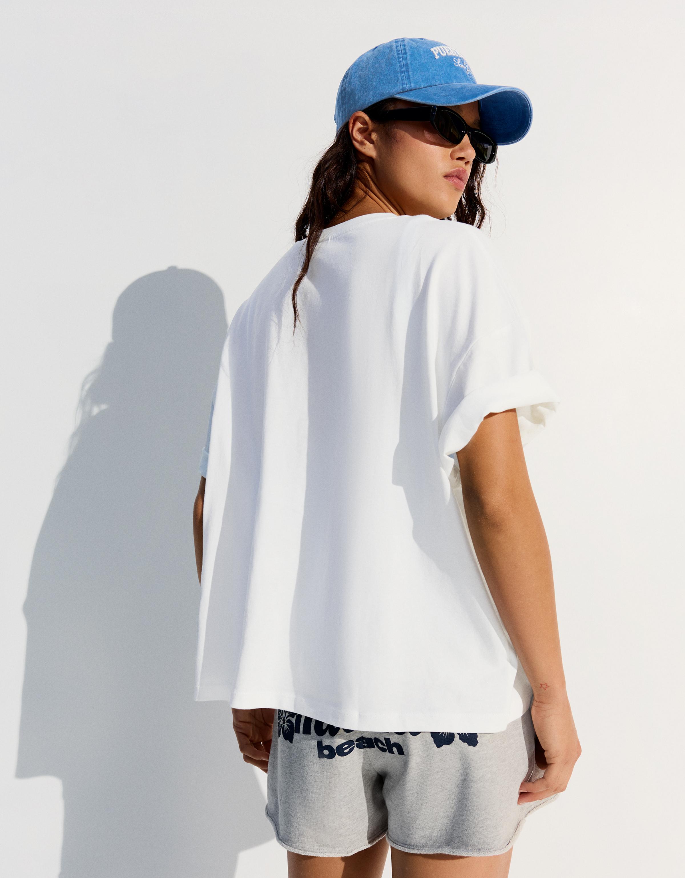 Short sleeve boxy fit T-shirt — Off white