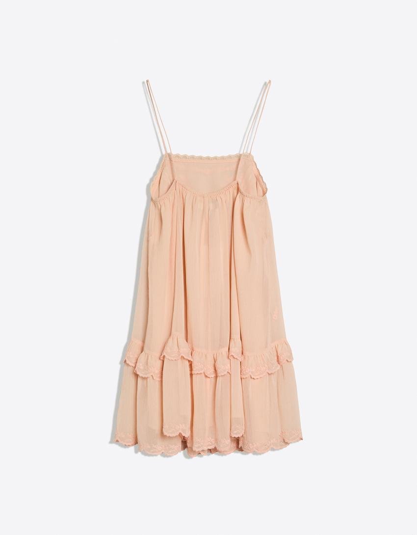 فستان قصير بوهيمي-برتقالي